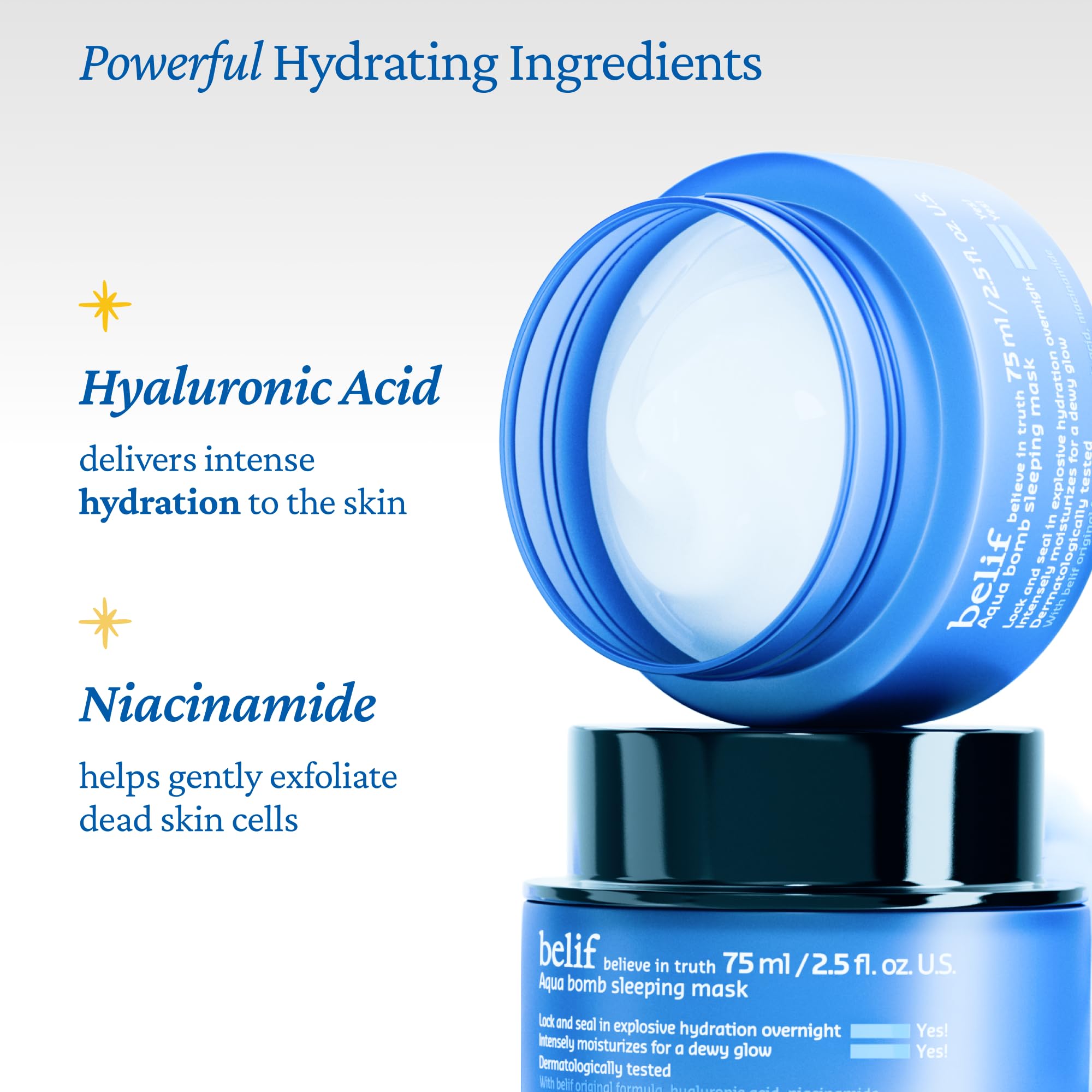 belif Vitamin E Jelly Overnight Mask glass-skin look after use with a soft, refreshed complexion.