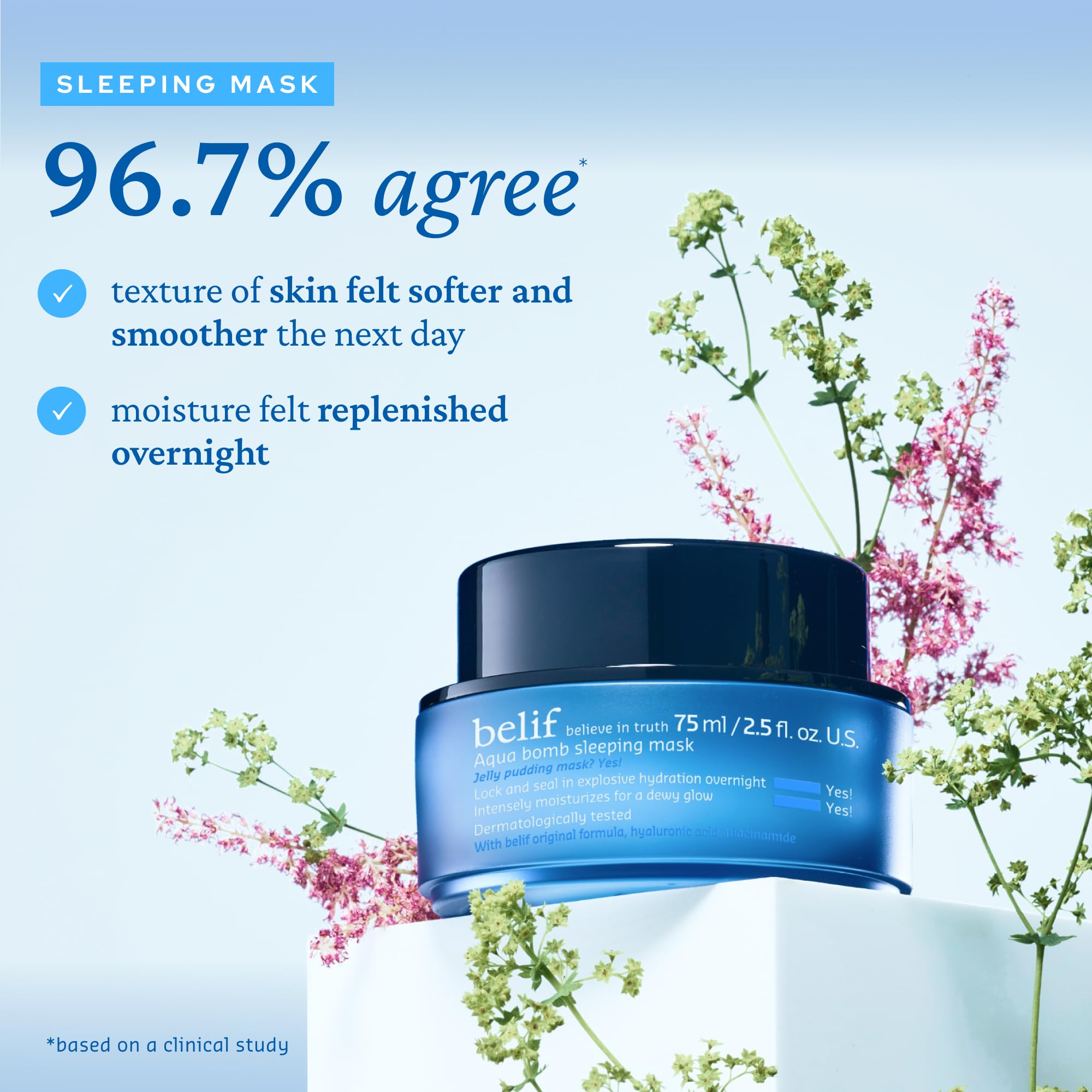 belif Vitamin E Jelly Overnight Mask no-rinse formula suited for sensitive skin overnight hydration.