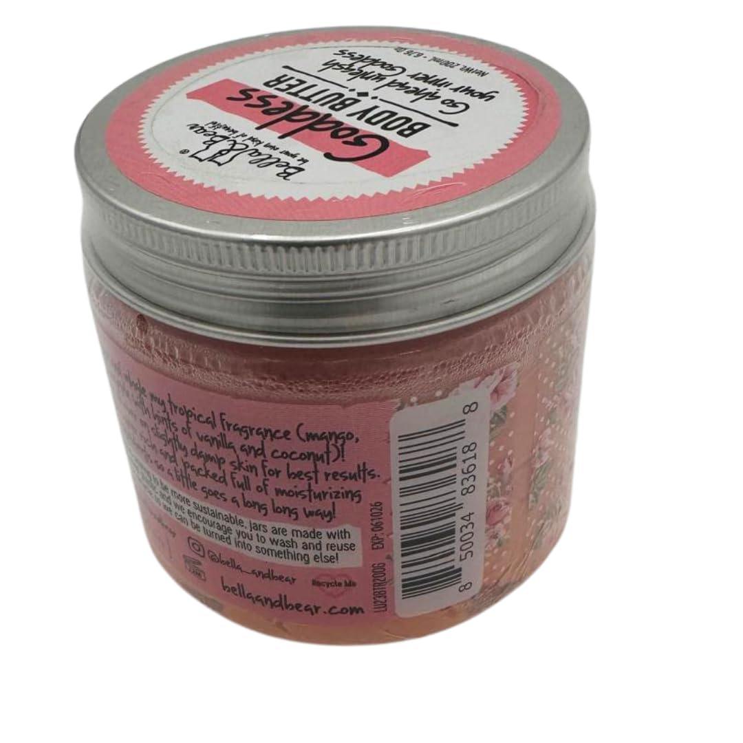 Packaging of Bella and Bear Goddess Body Butter highlights vegan formula.