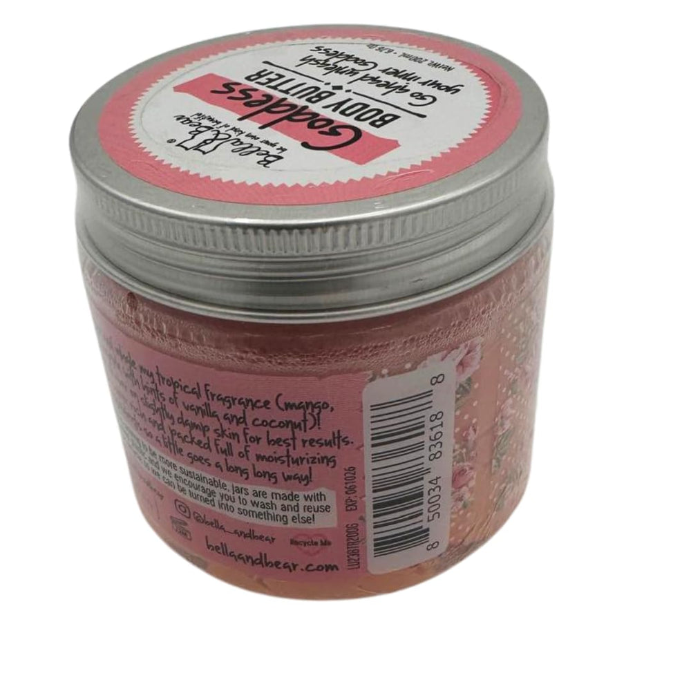 Packaging of Bella and Bear Goddess Body Butter highlights vegan formula.