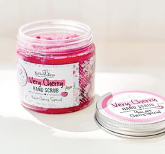 Bella & Bear Hand Scrub wet hands application demonstrates easy exfoliation.