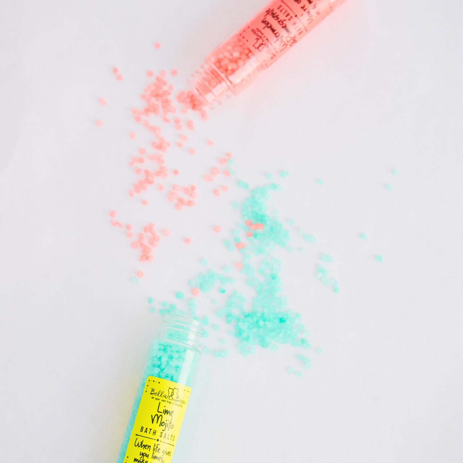 Bella & Bear Paradise Fruits bath salts being used in a foot soak ritual.