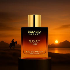 BellaVita Luxury G.O.A.T. label close-up with premium scent notes