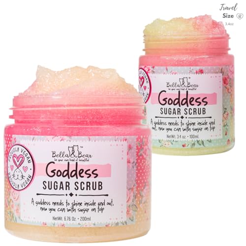 Textura de azúcar del Goddess Sugar Scrub para exfoliar con suavidad.