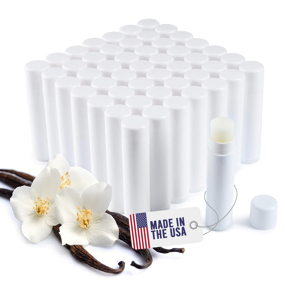 Belladonna Lip Balm Bulk vanilla unlabeled tubes ready for custom branding.