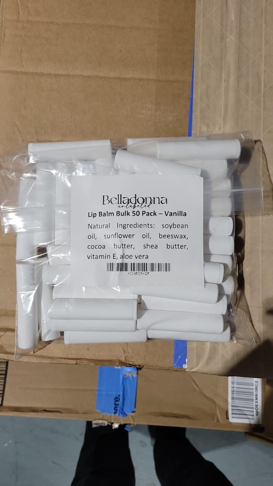 Belladonna Lip Balm Bulk vanilla USA-made lip balm.