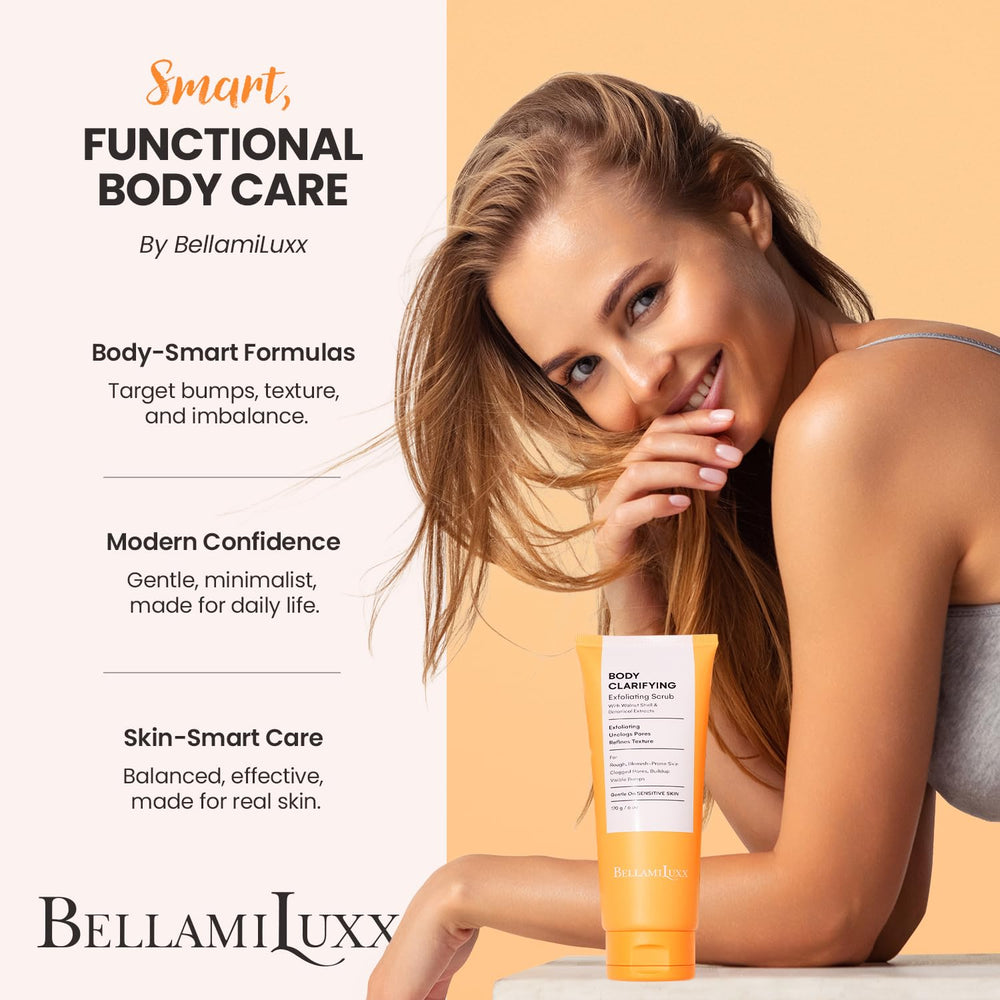 BellamiLuxx Finished skin after exfoliation with even tone and softness.