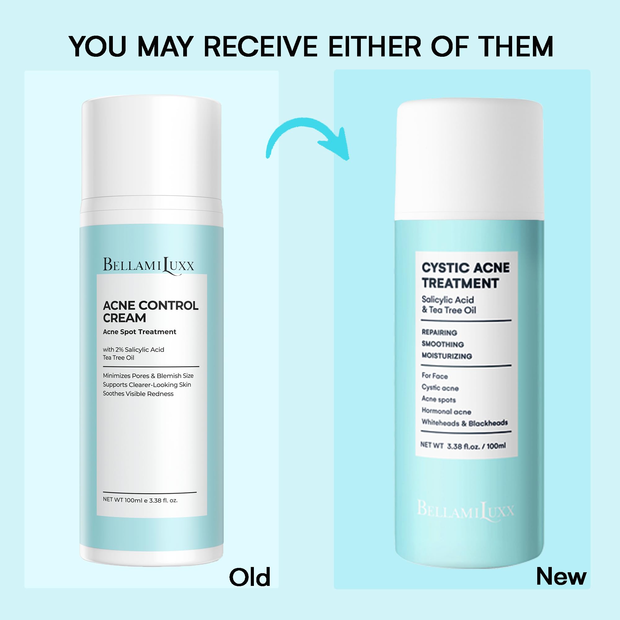 BellamiLuxx salicylic-tea-tree application demonstrating pore unclogging and spot treatment action.