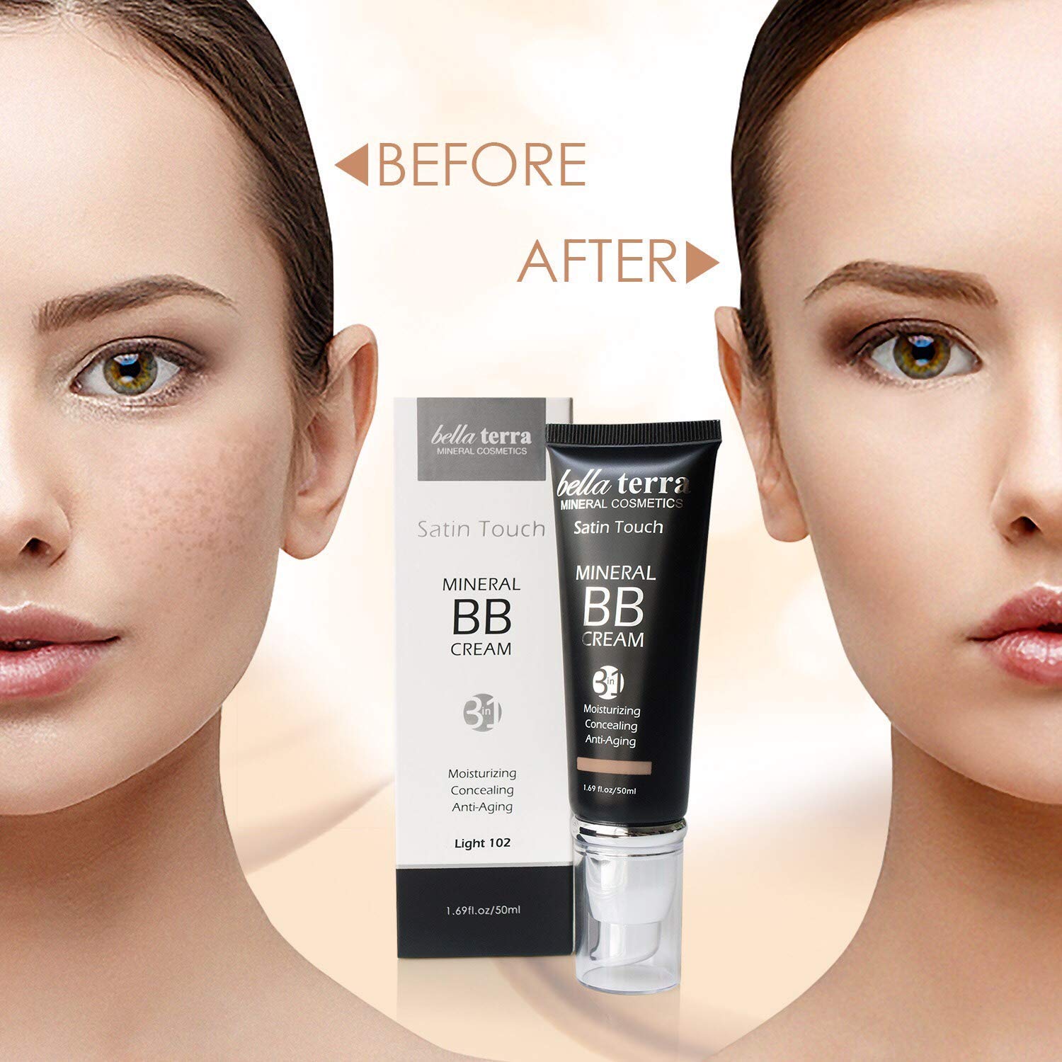 Bellaterra Cosmetics BB Cream swirl-on-skin demonstrates seamless blending for a natural look.