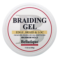 Bellatique Braiding Gel application on hair with brush for easy styling