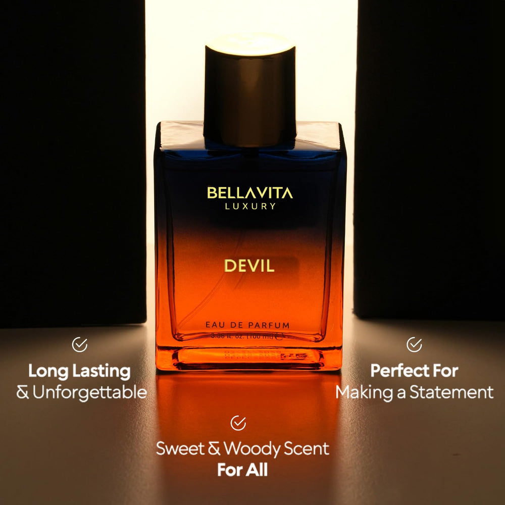 Bellavita Devil cedar note adds woody warmth and sophistication.