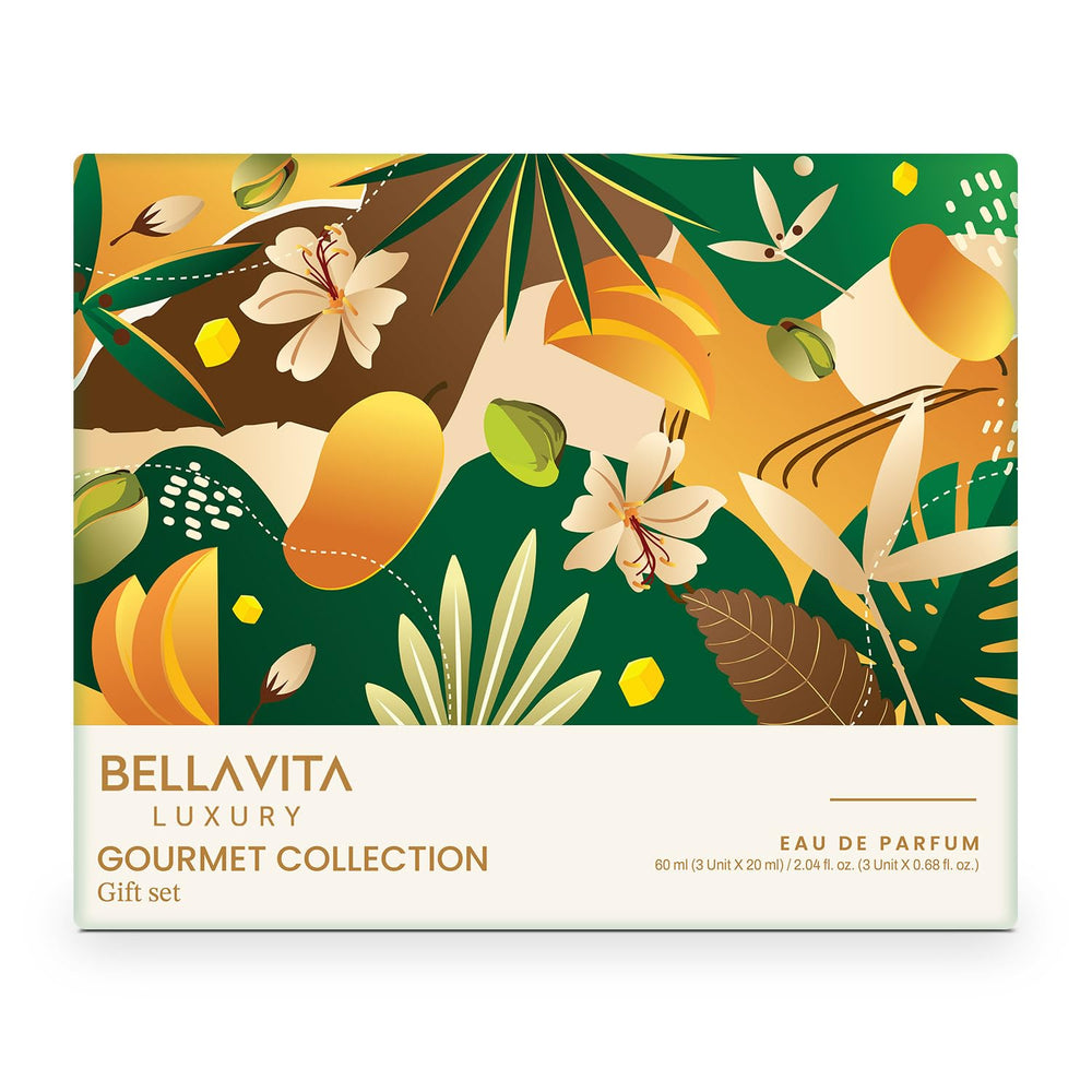 BELLAVITA Gourmet Set IFRA certification badge emphasizes safety and compliance.