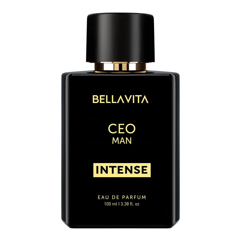 Bella Vita Luxury CEO Man Intense bottle front showing bold, long-lasting scent presence.