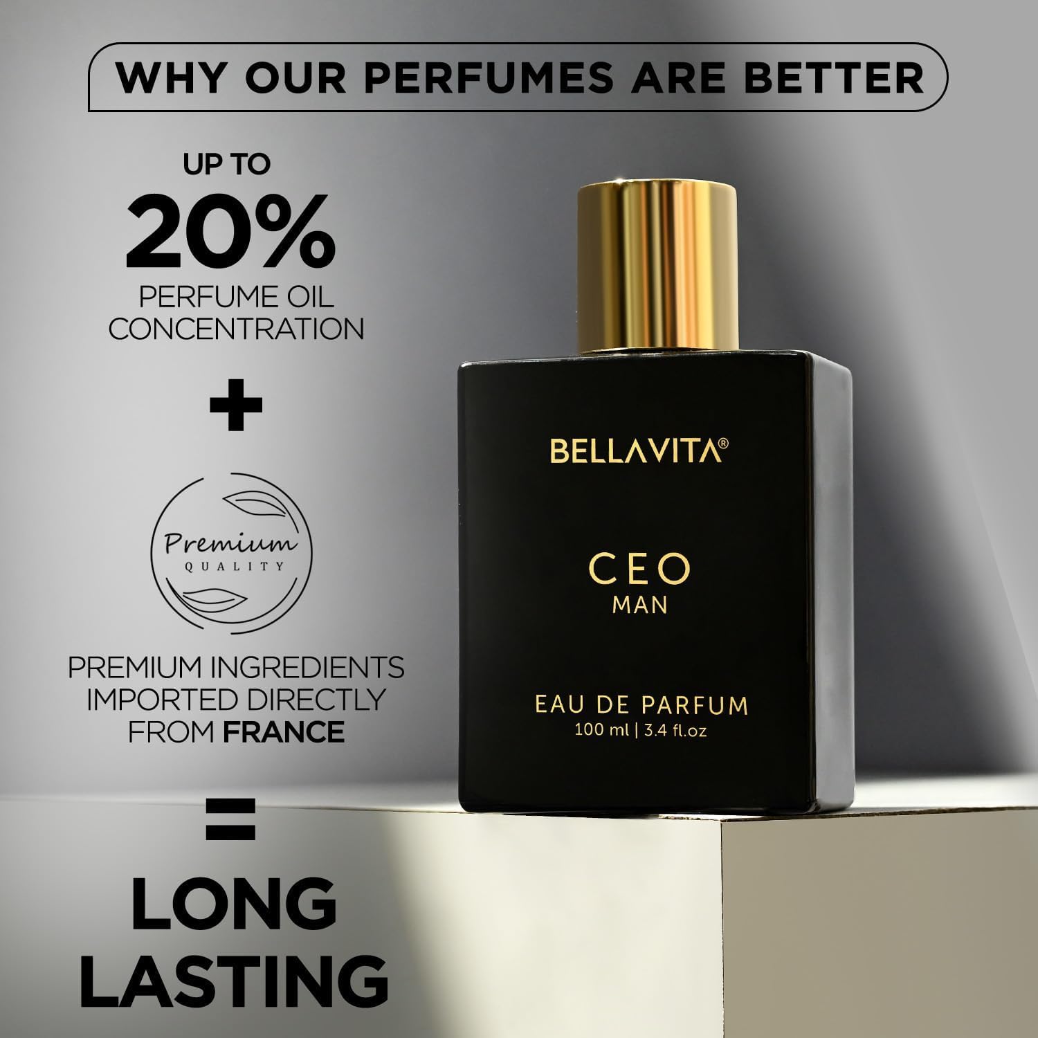 BellaVita Luxury CEO perfume gift box evokes premium gifting for him.