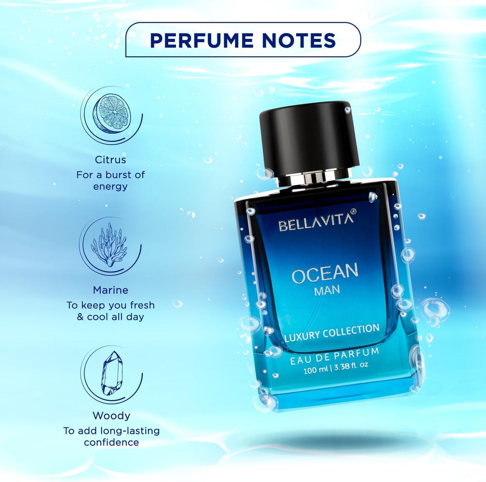 BellaVita Luxury Ocean bergamot note highlights bright opening with modern, masculine appeal