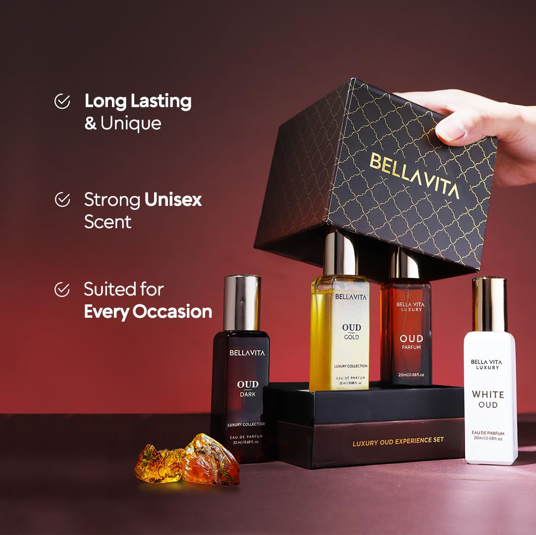 Bella Vita Luxury OUD Experience Set 4x20ml format invites easy travel and gifting.
