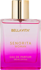 Bella Vita Luxury Senorita perfume bottle front showing a radiant daily-wear fragrance