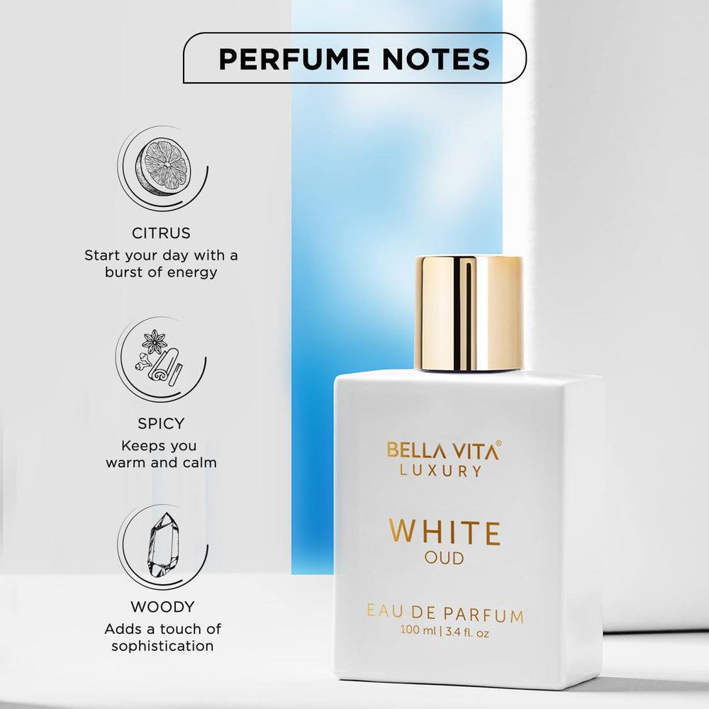 BellaVita Luxury White Oud travel-size bottle for on-the-go refresh.