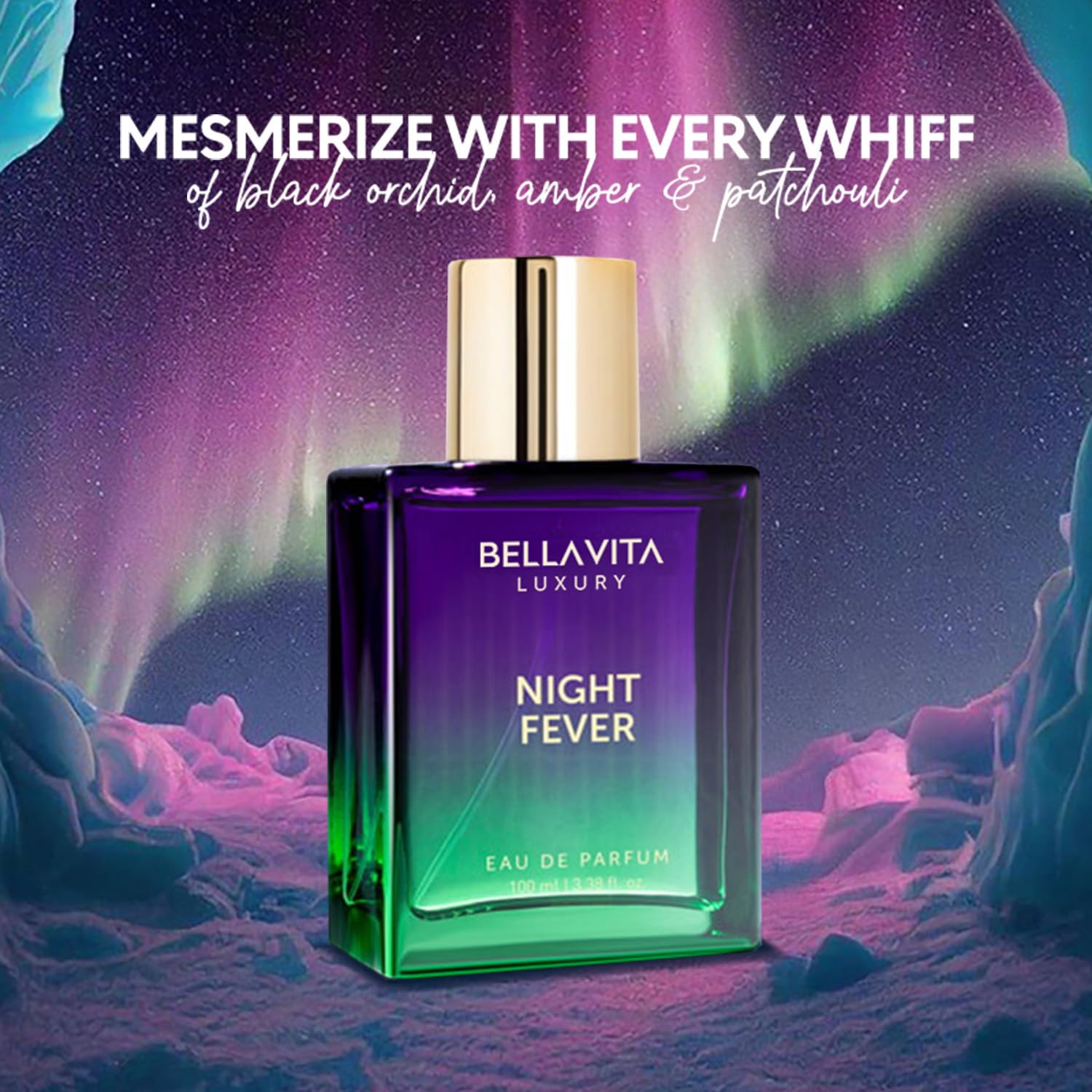 BELLAVITA Night Fever musk and vanilla base creates warm evening ambiance.