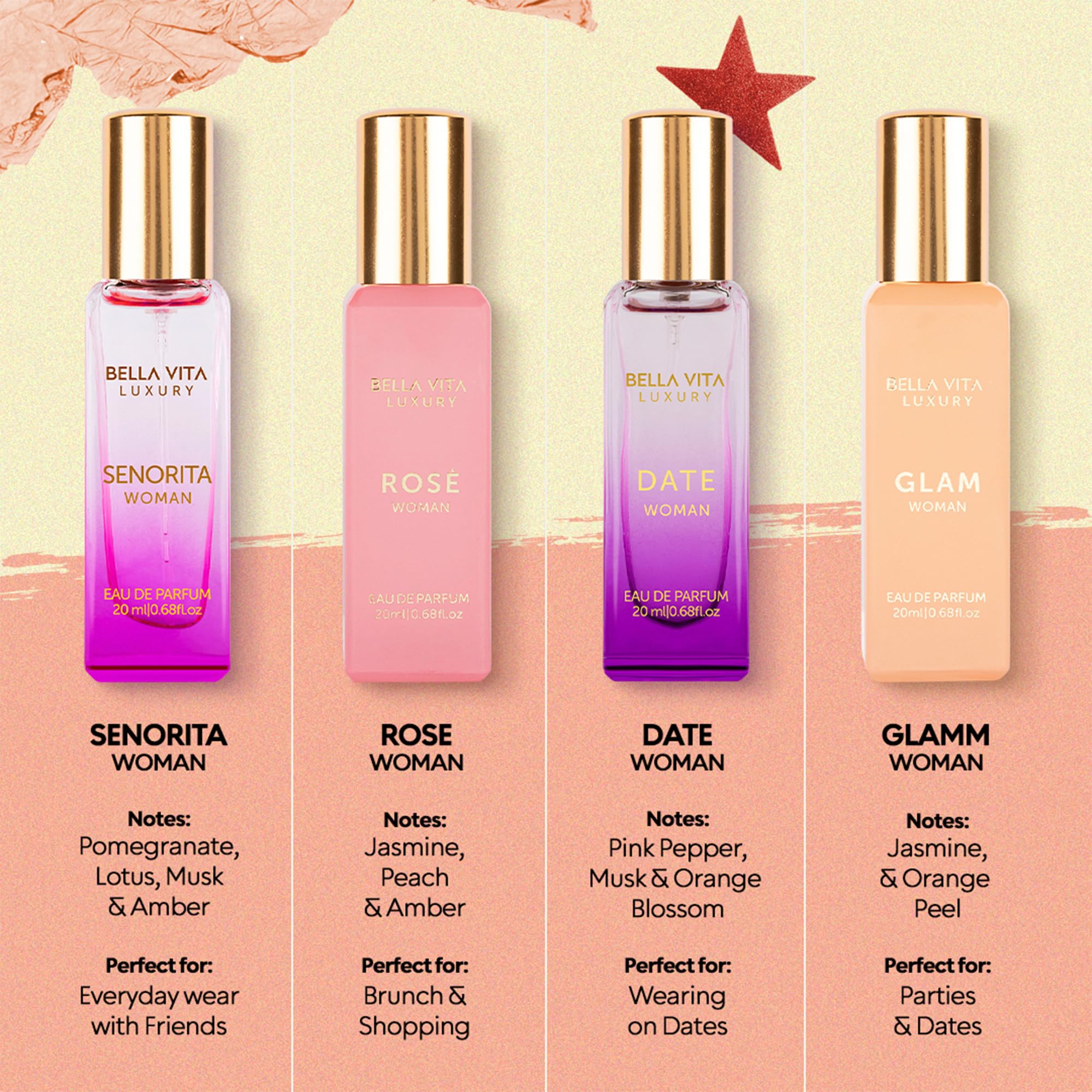 Bella Vita Luxury SENORITA mini bottle for playful daily wear