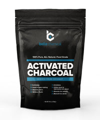 Belle Chemical coconut activated charcoal powder packaging shows resealable bag for freshness