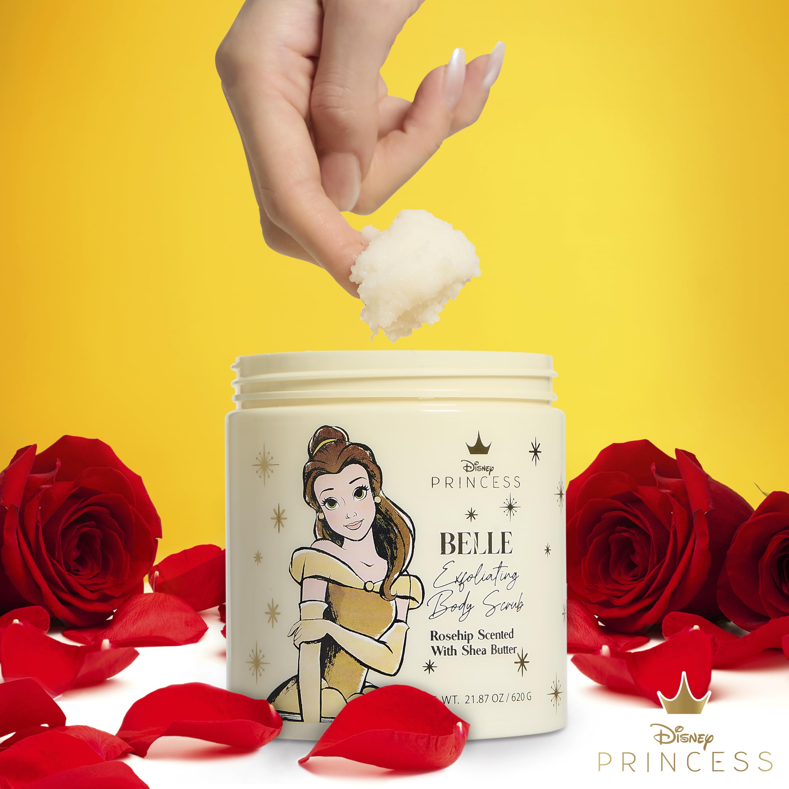Rosehip scent from Belle Scrub evokes a spa-like experience.
