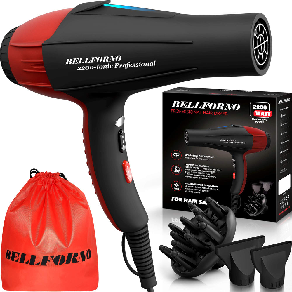 Bellforno professional ionic salon hair dryer motor focus with 2200W power and faster drying