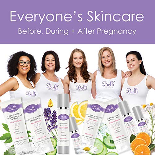 Belli oil bottle with Vitamin E emphasis for skin nourishment during pregnancy.