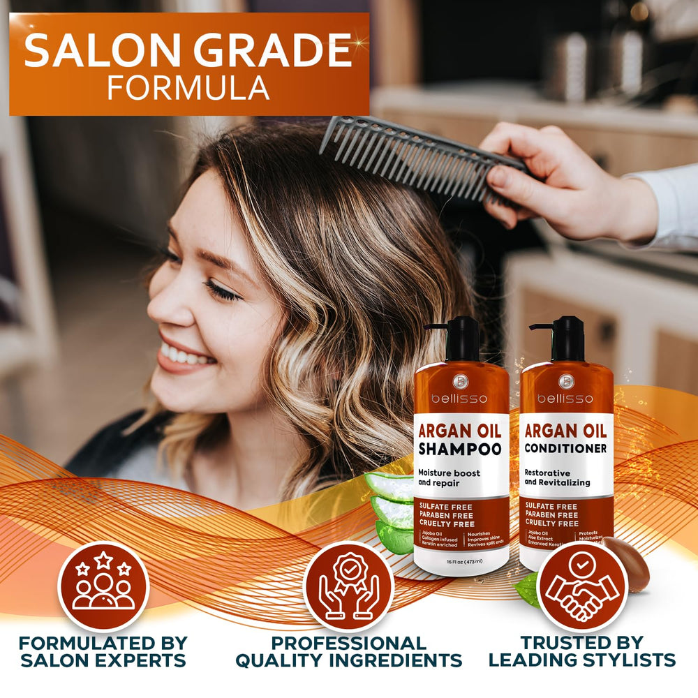 Bellisso anti-frizz hair smoothing action captures sleek, manageable waves.