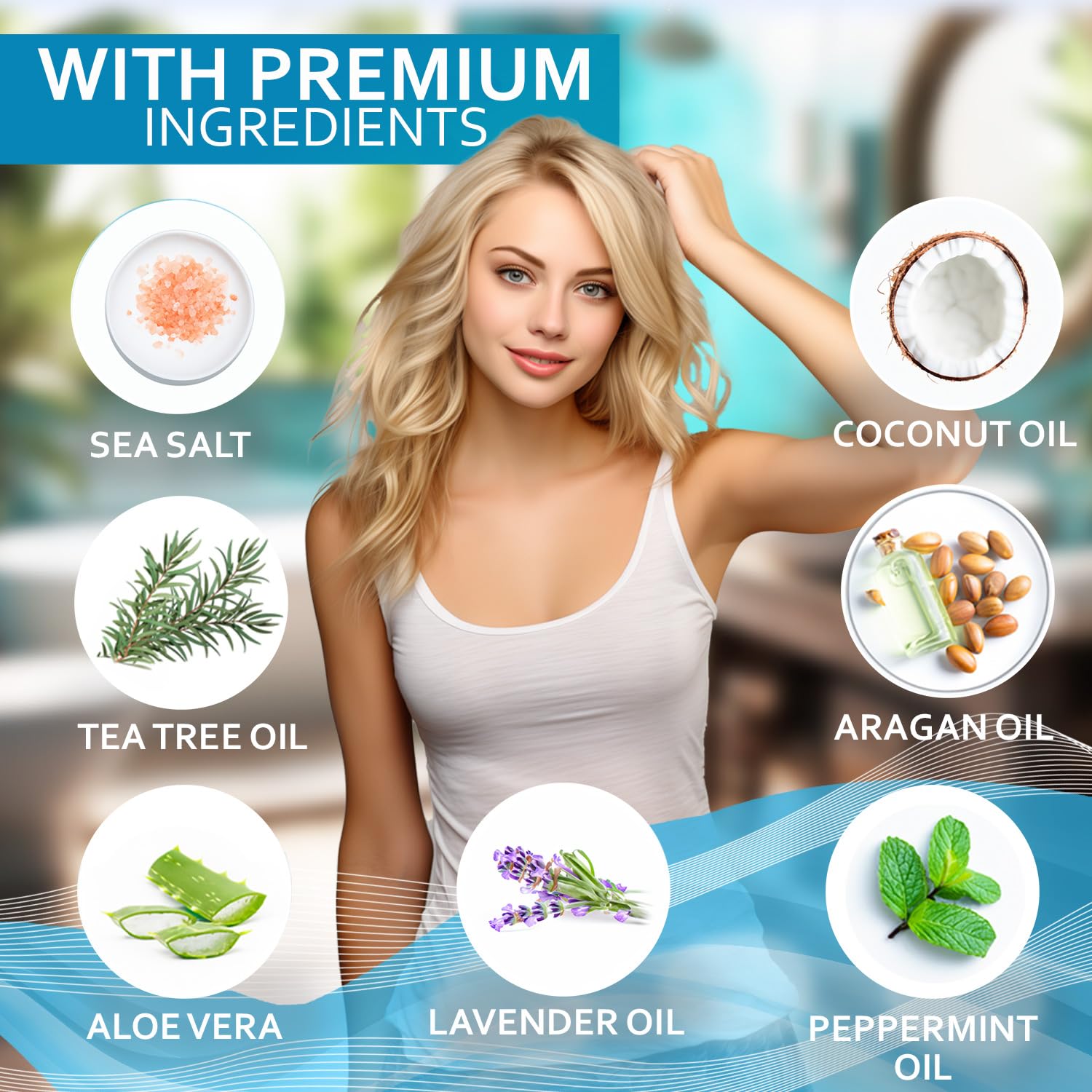 Bellisso Biotin Scalp Scrub tea tree oil drops promote scalp balance
