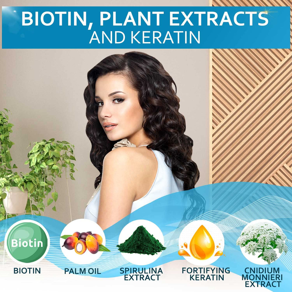 Bellisso Biotin Shampoo label closeup highlights sulfate-free, paraben-free formulation.