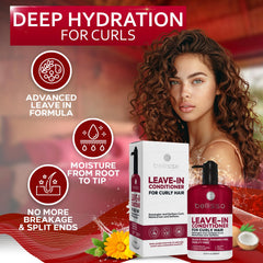 Bellisso Leave-In Conditioner definition curls close-up demonstrates enhanced curl texture