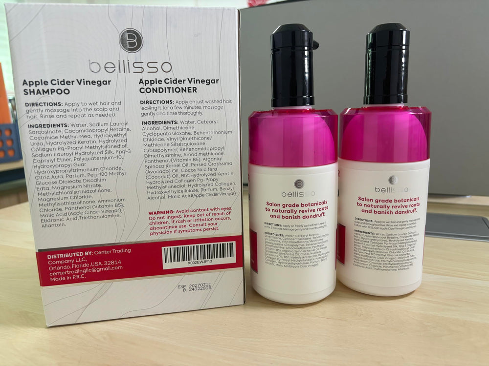 Bellisso Product packaging back-label shows cruelty-free commitment for ethical hair care.