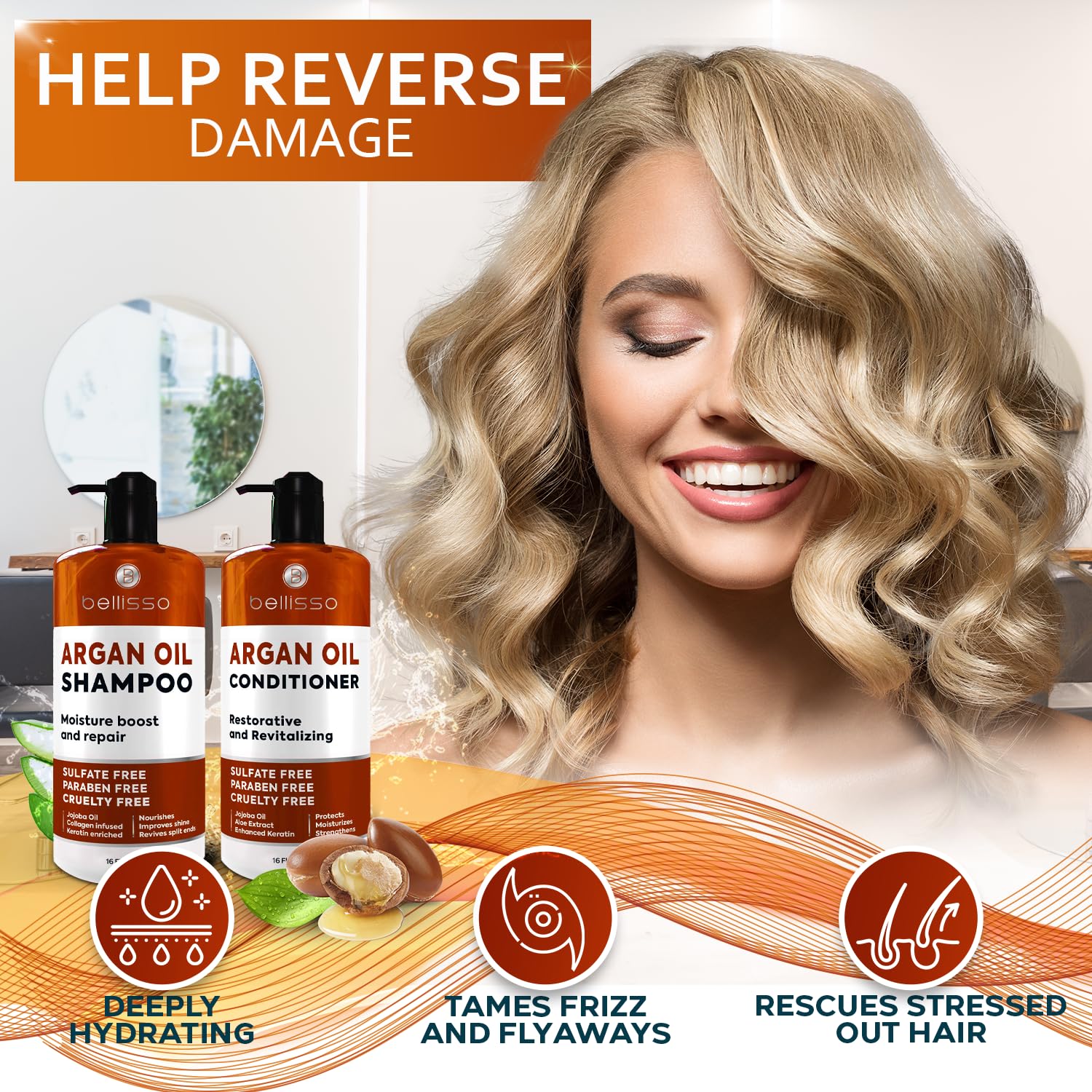 Bellisso salon-grade haircare pack showcases professional-quality results at home.