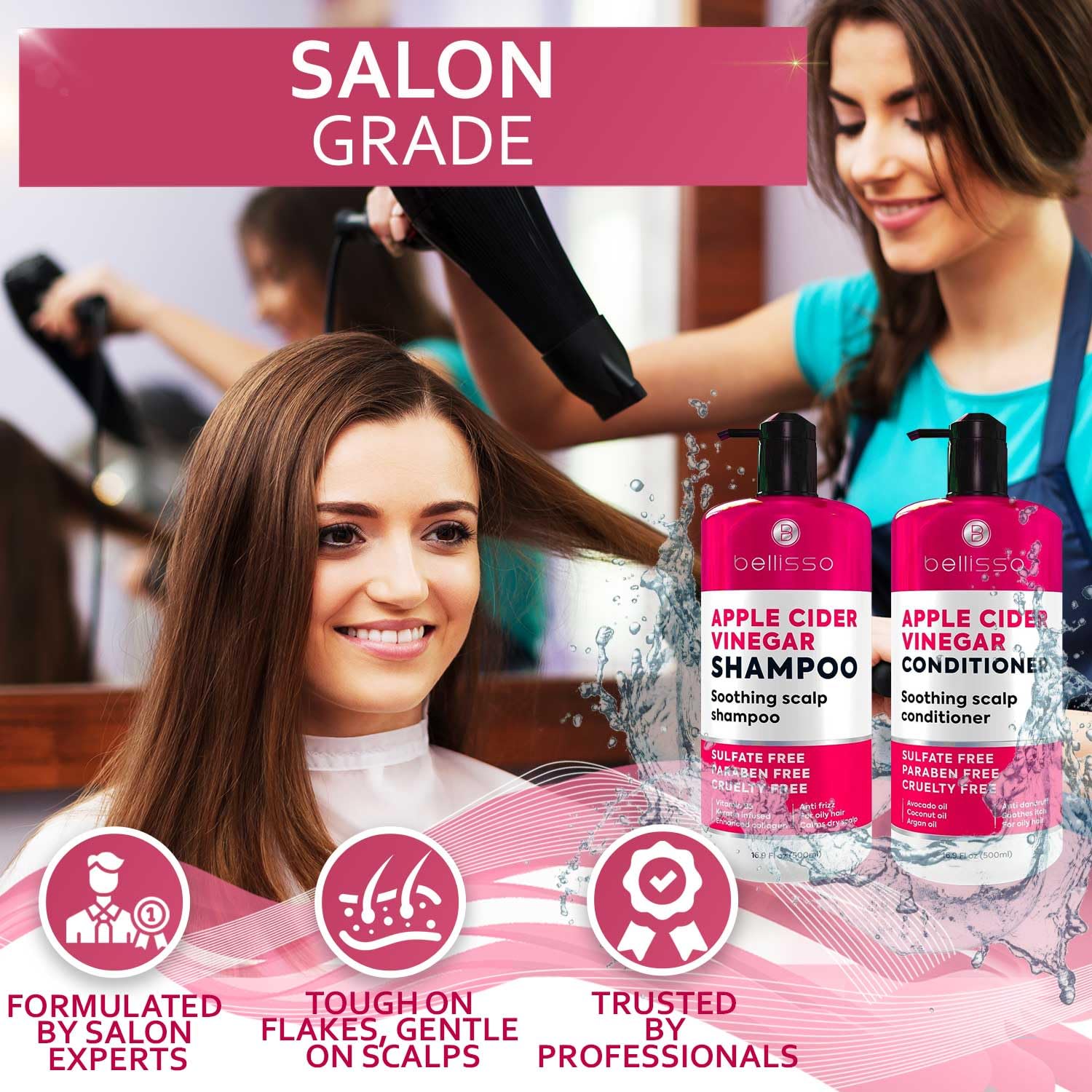 Bellisso Sulfate-free label signals gentle, non-stripping formula.