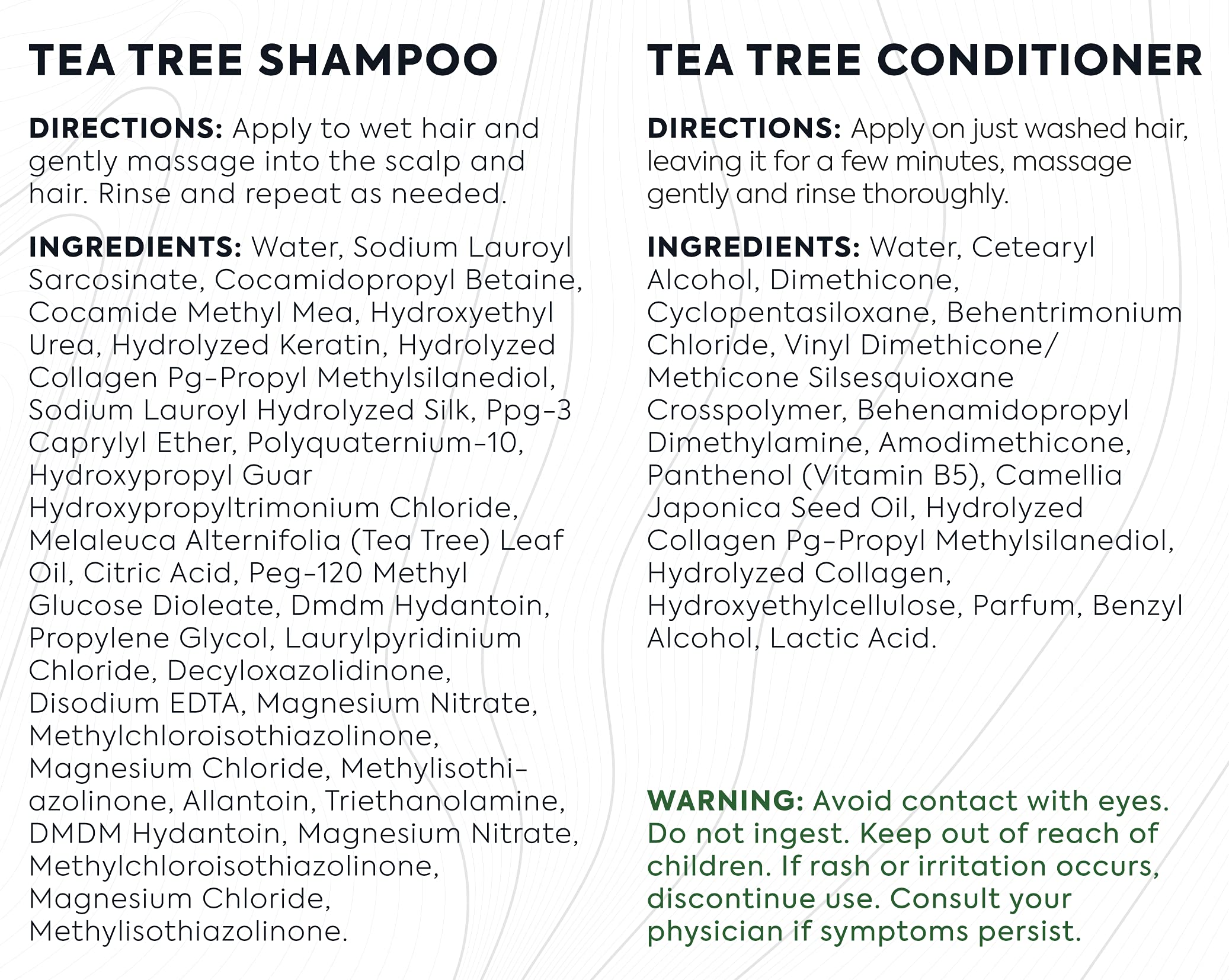 Bellisso Tea Tree Set shown in shower for a universal routine for women and men.