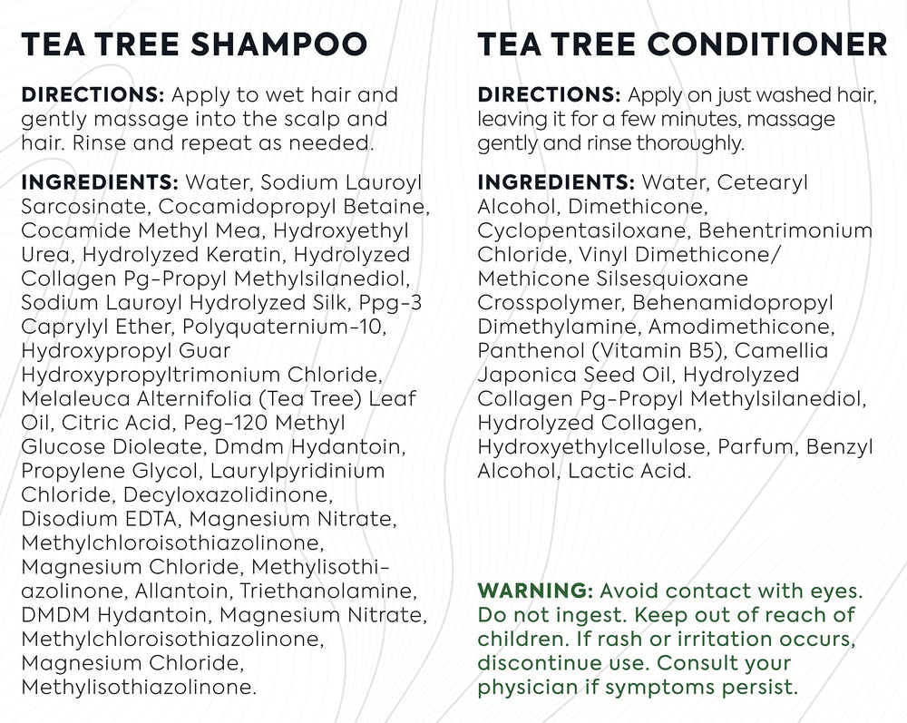 Bellisso Tea Tree Set shown in shower for a universal routine for women and men.