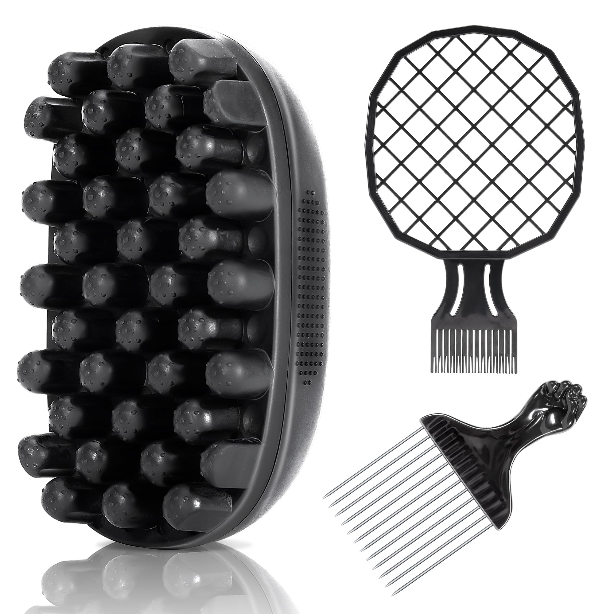 Belongtous premium twist hair sponge brush close-up showing durable rubber for lasting curl definition