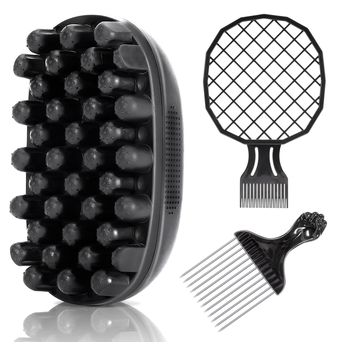 Belongtous premium twist hair sponge brush close-up showing durable rubber for lasting curl definition