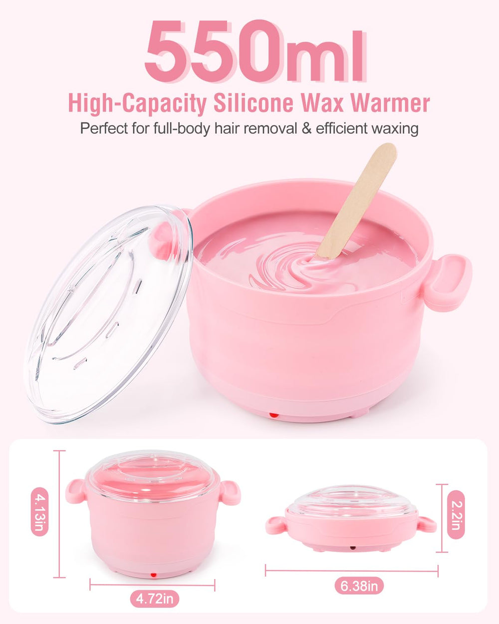Beloving 18.6oz wax pot ready for full-body waxing sessions
