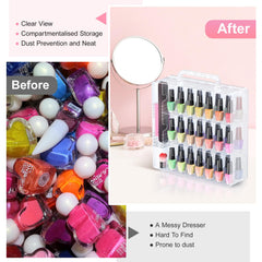 Beloving nail polish organizer double-sided storage showcases bulk capacity and quick access.