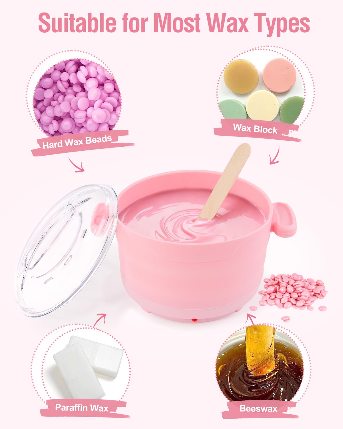 Beloving portable wax warmer fits neatly on a compact counter