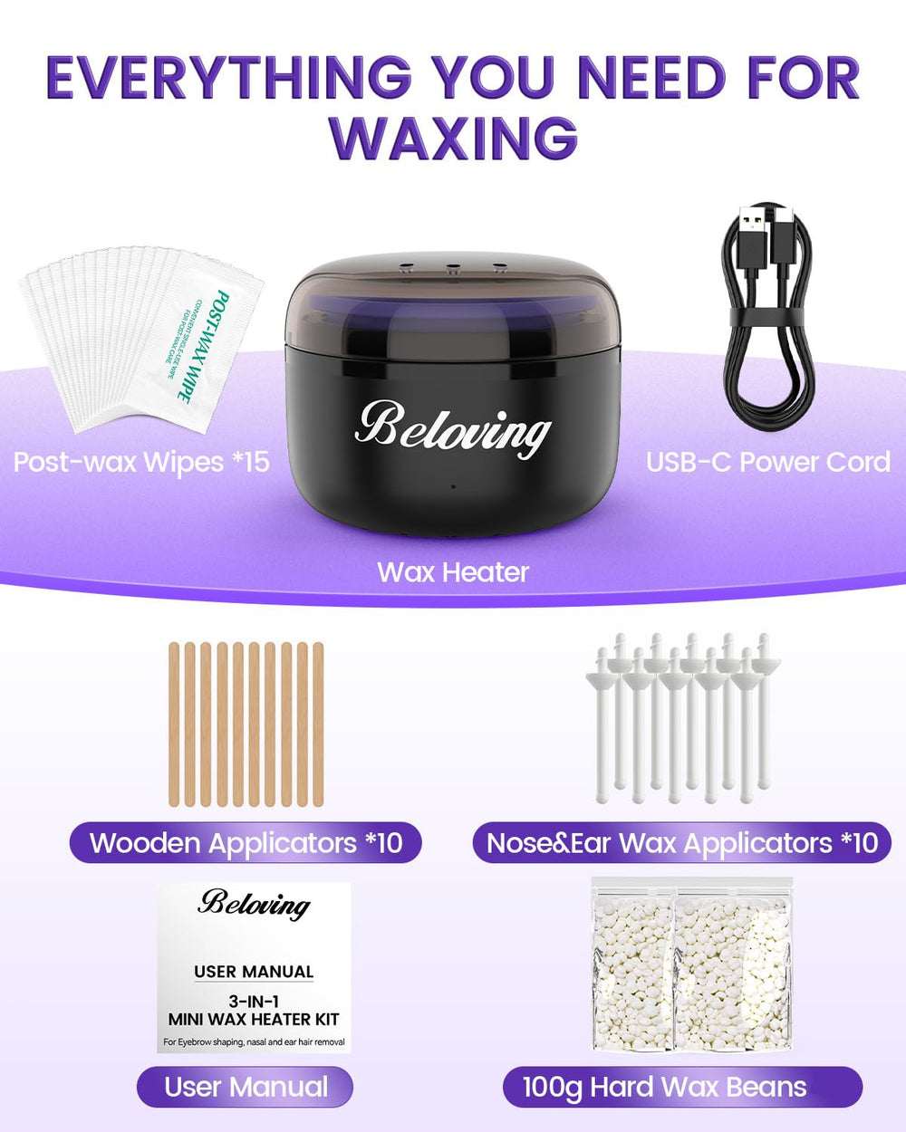 Beloving wax warmer transparent lid with vents monitors melting