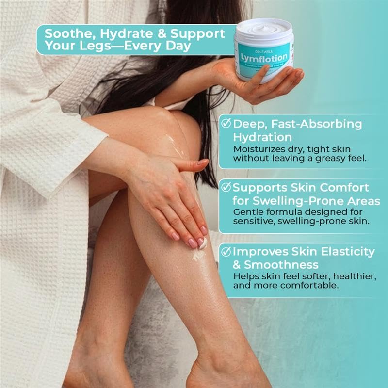 Beltwell Lymflotion application on feet demonstrates multi-area relief for swelling.