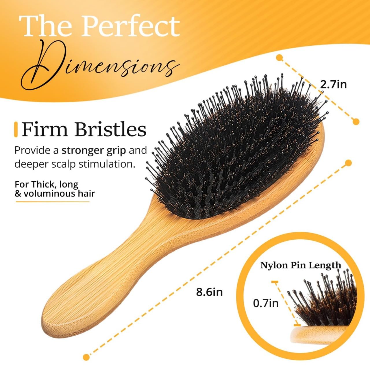 Belula Boar Bristle Hair Brush packaging display of sustainable materials