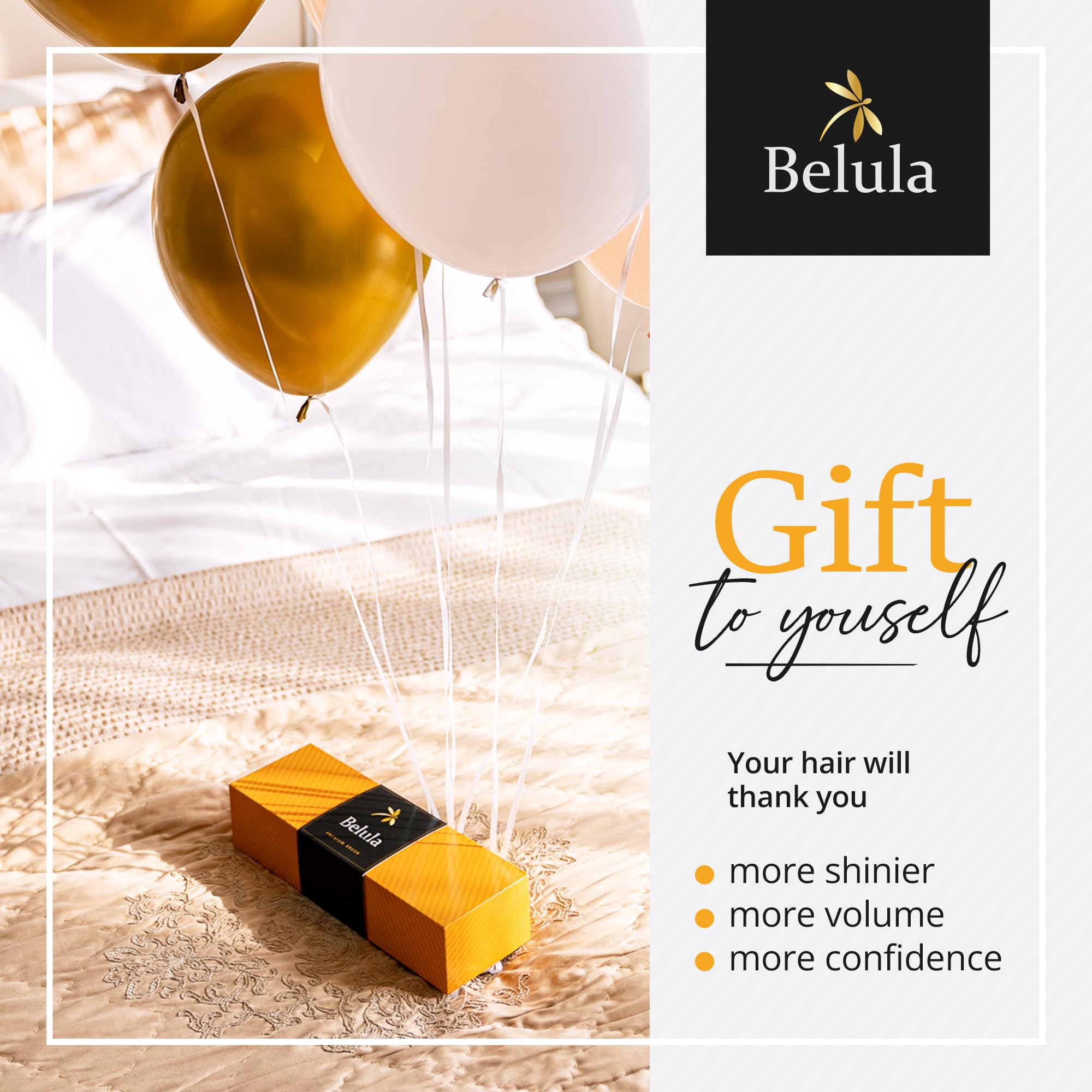 Belula complete hair care set displayed with all components