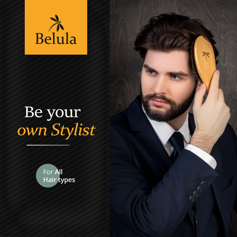 Belula grooming set usage close-up demonstrates practical daily styling routine.
