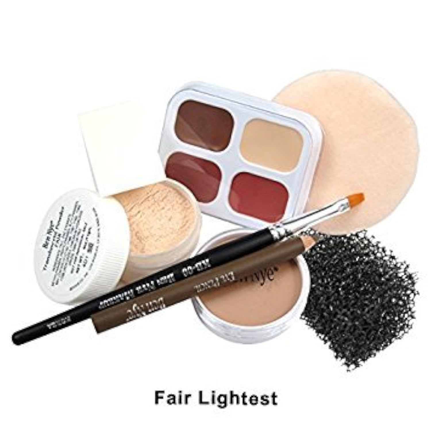Ben Nye Theatrical Creme Personal Kit Fair Lightest PK-0 application closeup shows smooth blend.