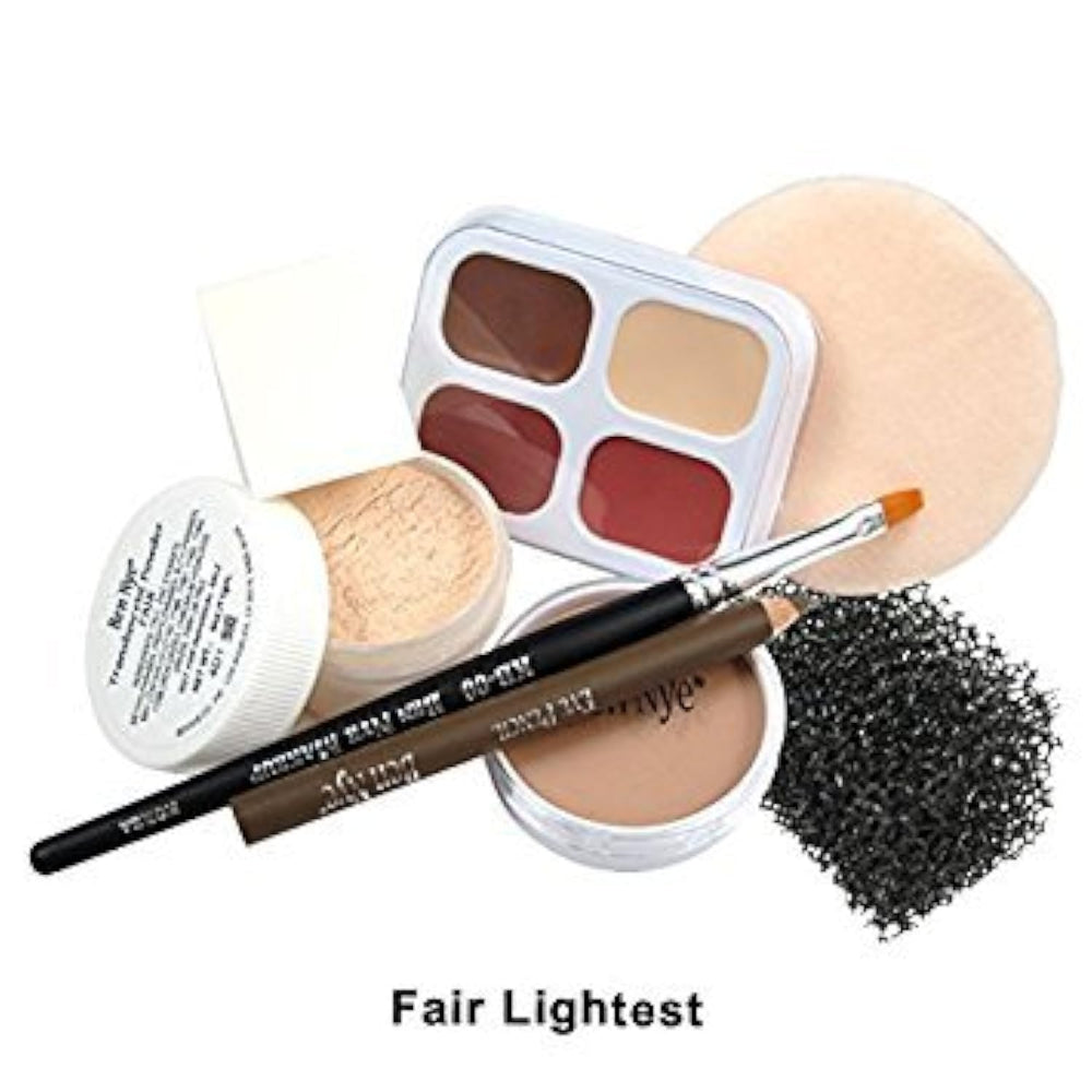 Ben Nye Theatrical Creme Personal Kit Fair Lightest PK-0 application closeup shows smooth blend.