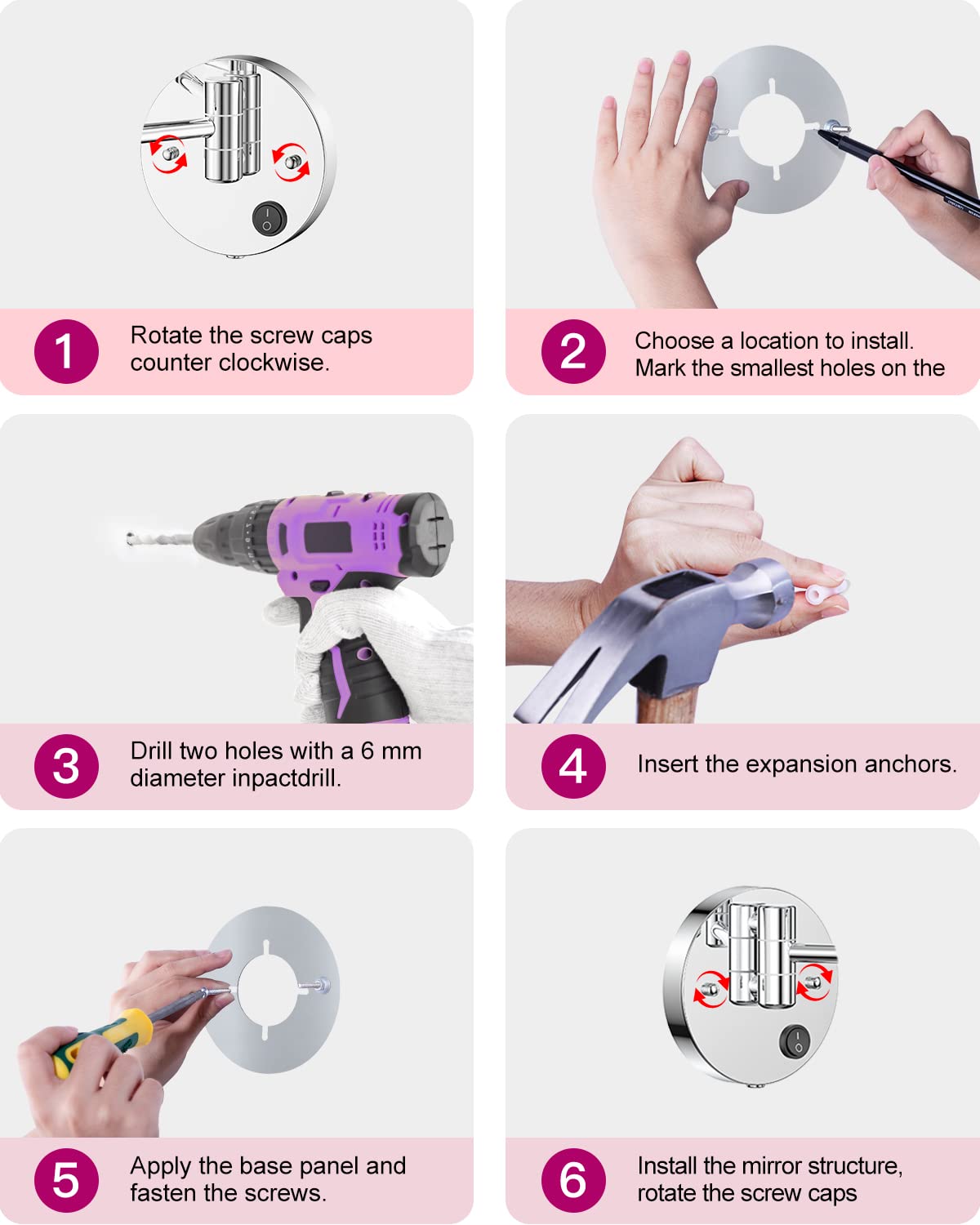 Benbilry dimmable touch control for customized lighting during routines.